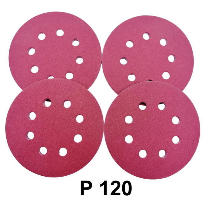 100pcs (P 120) 125mm Sanding Discs For Random Orbital Sander 8 holes