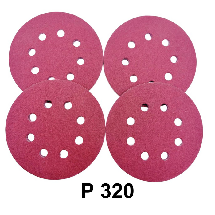 100pcs (P 320) 125mm Sanding Discs For Random Orbital Sander 8 holes