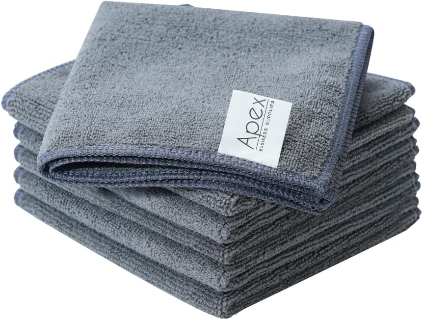 32 X 32 CM Grey Microfibre Cleaning Cloth Multi-Purpose Reusable Pack of 5 Cloths