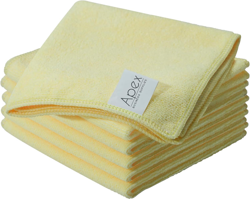 32 X 32 CM Mint Yellow Microfibre Cleaning Cloth Multi-Purpose Pack of 5 Cloths