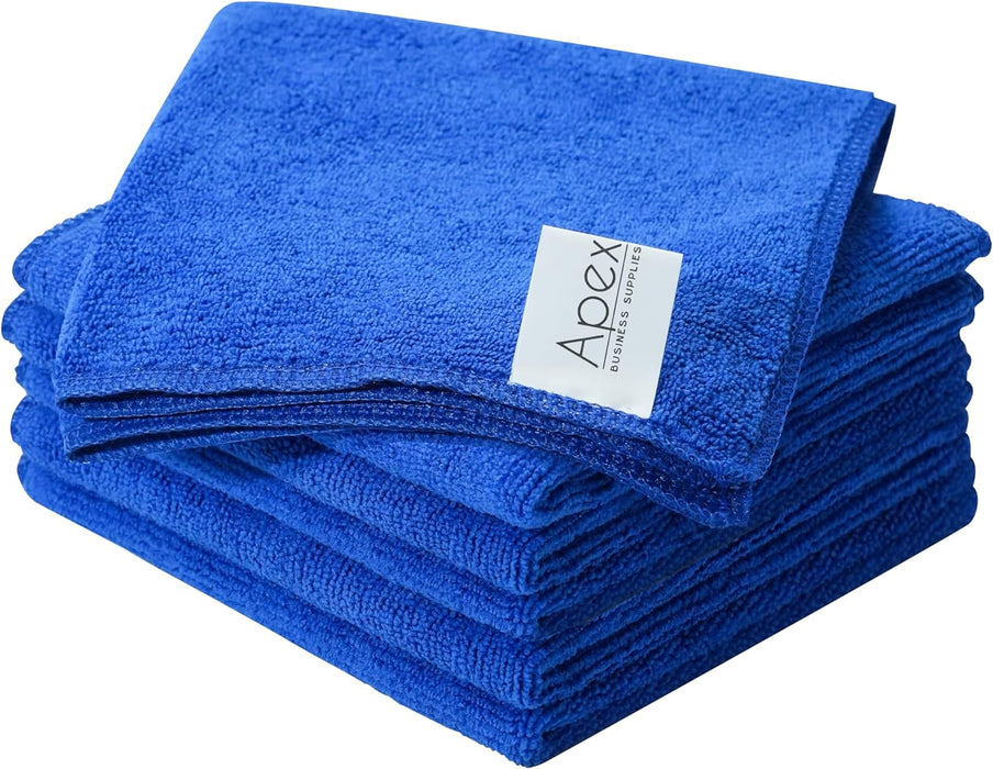 32 X 32 CM Blue Microfibre Cleaning Cloth Multi-Purpose Reusable Pack of 5 Cloths