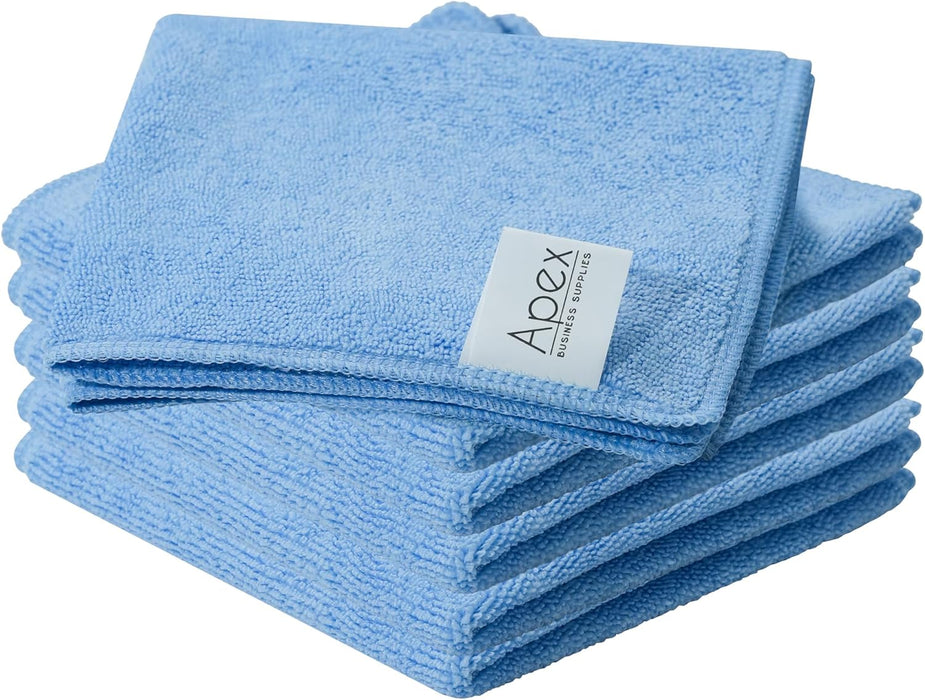 32 X 32 CM Sky Blue Microfibre Cleaning Cloth Multi-Purpose Reusable Pack of 5 Cloths