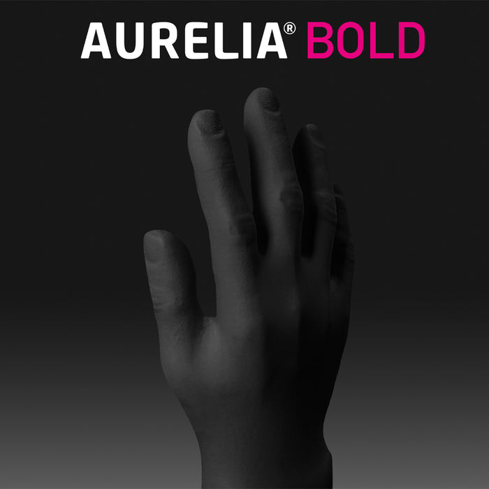 Aurelia Bold Black Nitrile examination gloves Premium quality Box of 100