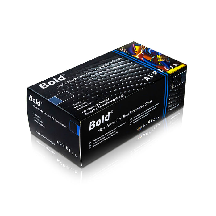 Aurelia Bold Black Nitrile examination gloves Premium quality Box of 100