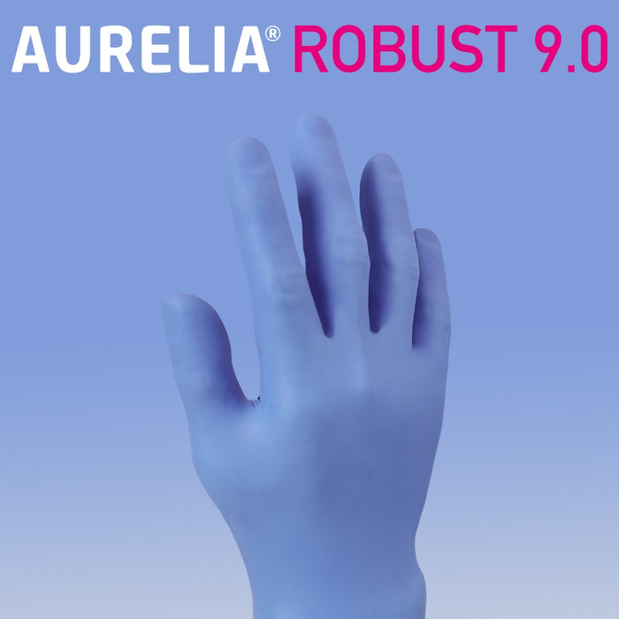 Aurelia Robust 9.0 Premium Quality Nitrile Examination Disposable Glove Box Of 100