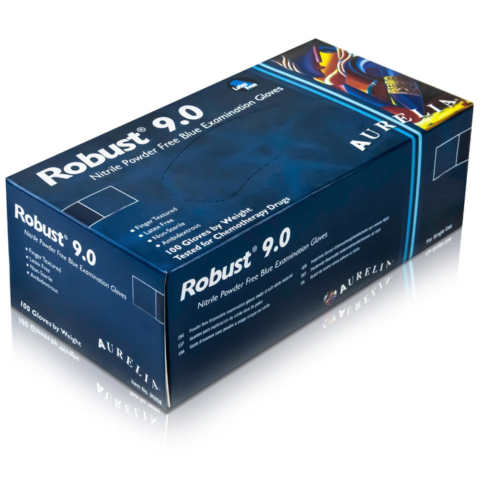 Aurelia Robust 9.0 Premium Quality Nitrile Examination Disposable Glove Box Of 100